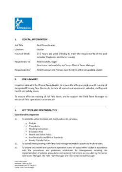 Field Team Leader - Caradoc Medical Services