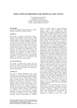simulation environment for artificial life agents