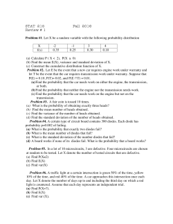 STAT 215 Fall 2016 Review # 1 Problem #1. Let X be a random
