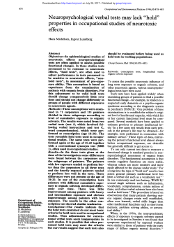 Neuropsychological verbal tests may lack "hold"