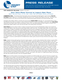 press release - HockeyEastOnline.com