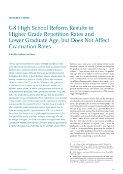 G8 High School Reform Results in Higher Grade Repetition Rates