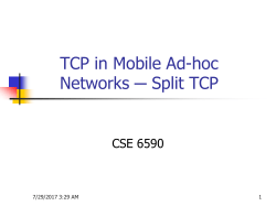 TCP in MANETs: Split TCP