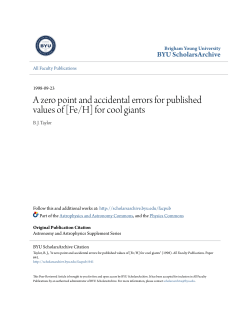 A zero point and accidental errors for published values of [Fe/H] for