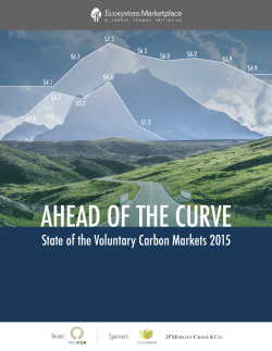 Ahead of the Curve State of the Voluntary Carbon Markets 2015