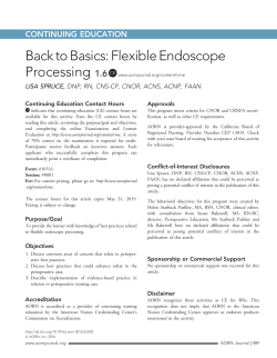 Back to Basics: Flexible Endoscope