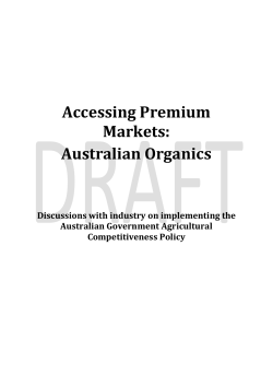 Australian Organics - Department of Agriculture and Water Resources