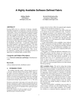 A Highly Available Software Defined Fabric