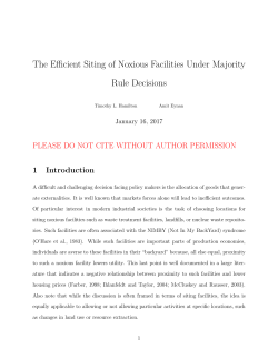 The Efficient Siting of Noxious Facilities Under Majority Rule Decisions