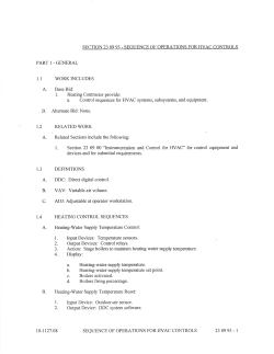 SEQUENCE OF OPERATIONS FOR HVAC CONTROLS PART 1