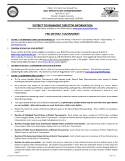 district tournament director information pre‐district tournament
