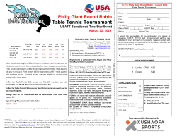 Philly Giant Round Robin Table Tennis Tournament USATT