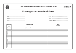 (ASL) Listening Assessment Marksheet