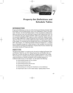 Property Set Definitions and Schedule Tables