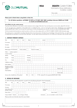 death claim form rsa