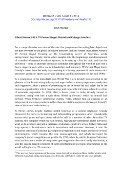 MEDIANZ &bull; VOL 14 NO 1 &bull; 2014 DOI: http://dx.doi.org/10.11157
