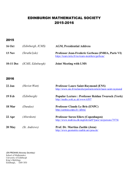 EDINBURGH MATHEMATICAL SOCIETY