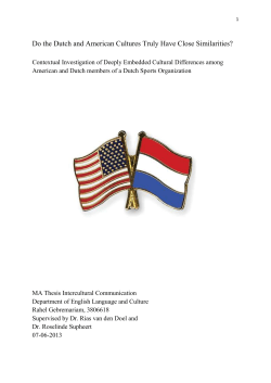 Do the Dutch and American Cultures Truly Have Close Similarities