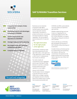 Focused and Integrated. SAP S/4HANA