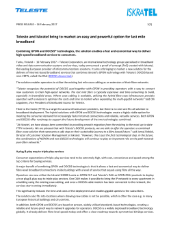 Teleste and Iskratel bring to market an easy and powerful option for