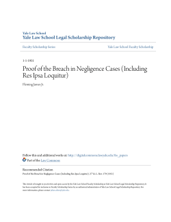 Proof of the Breach in Negligence Cases