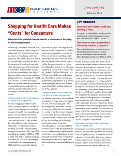 for Consumers - Health Care Cost Institute