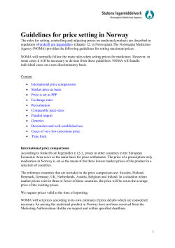 Guidelines for price setting in Norway