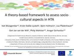 A theory-based framework to assess socio - INTEGRATE-HTA