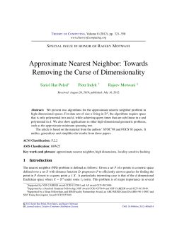 Approximate Nearest Neighbor: Towards Removing the Curse of