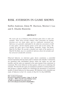 risk aversion in game shows - ITD