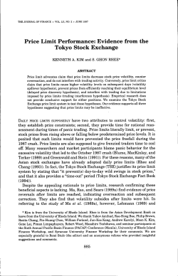 Price Limit Performance: Evidence from the Tokyo Stock Exchange