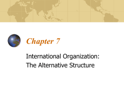Chapter 7 International Organization: The Alternative Structure