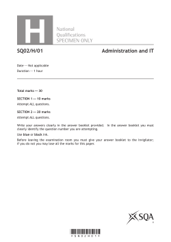 SQ02/H/01 Administration and IT H National Quali  cations