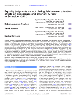 Equality judgments cannot distinguish between attention effects on