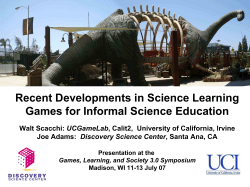 Games for Science Learning - Donald Bren School of Information