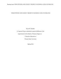 PERCEPTIONS AND CHOICE THEORY IN SCHOOLS AND
