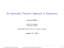 An Optimality-Theoretic Approach to Deponency