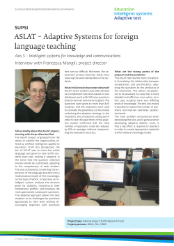 ASLAT – Adaptive Systems for foreign language teaching