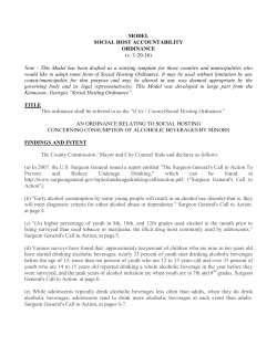 MODEL SOCIAL HOST ACCOUNTABILITY ORDINANCE (v. 1-20