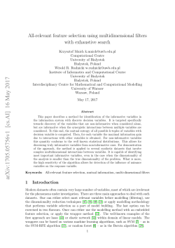 All-relevant feature selection using multidimensional filters with