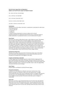 NorCal Premier League Rules and Regulations Applies to all Youth