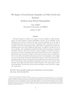 The Impact of Local Income Inequality on Public Goods and Taxation