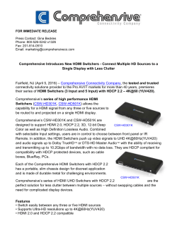 for immediate release - Comprehensive Connectivity Company