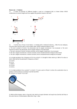 Physics Lab &ndash; I Problems A series of wrenches of different lengths is