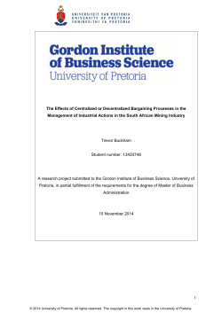 i The Effects of Centralized or Decentralized Bargaining Processes