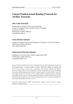 Unicast Position-based Routing Protocols for Ad