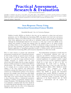 Item Response Theory Using Hierarchical Generalized Linear Models
