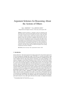 Argument Schemes for Reasoning About the Actions of Others