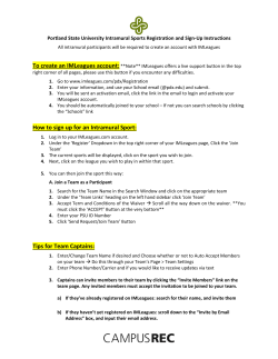 How to sign up for an Intramural Sport: Tips for Team Captains: