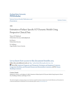 Estimation of Subject Specific ICP Dynamic Models